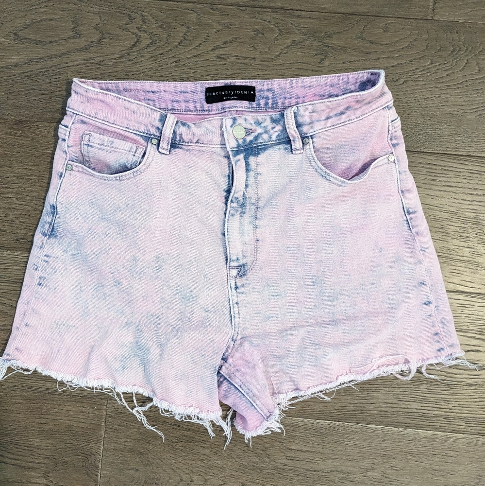 Sanctuary Purple Denim Shorts